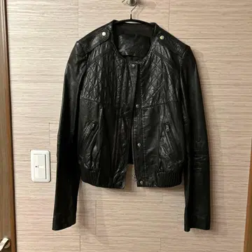 Le ciel Bleu 블랙 가죽 싱글 라이더 자켓