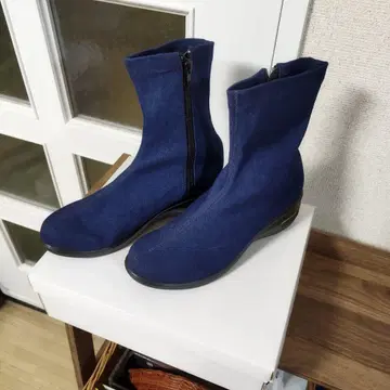 네이비 지퍼 부츠