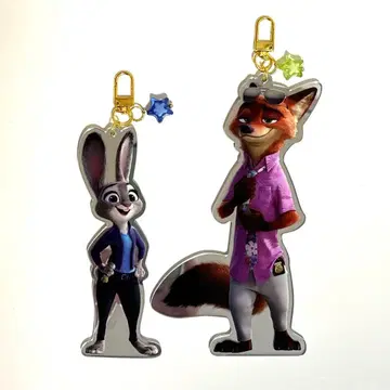 주토피아 2 아크릴 키링 디즈니 스토어 키체인 닉