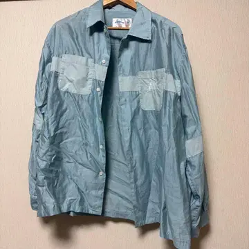 over Print 긴팔 셔츠 M 사이즈 라이트 블루