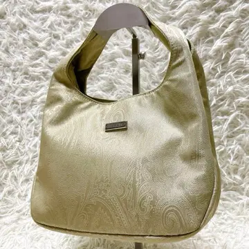 ETRO 핸드백 페이즐리 무늬 2실 이탈리아제 나일론 베이지