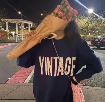 nugu chelsea 레터링 니트 네이비