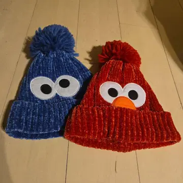 엘모 쿠키 몬스터 니트 모자 2개 세트