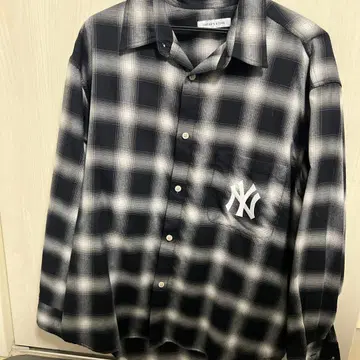 뉴욕 양키스 로고 플란넬 셔츠