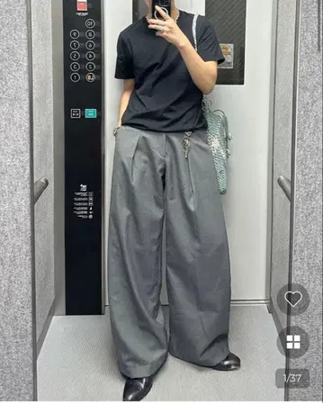 핀턱 와이드 슬랙스