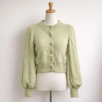 FRAY I.D. 라쿤 혼방 가디건 라이트 그린 숏 기장