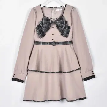 evelyn 빅 리본 티어드 원피스