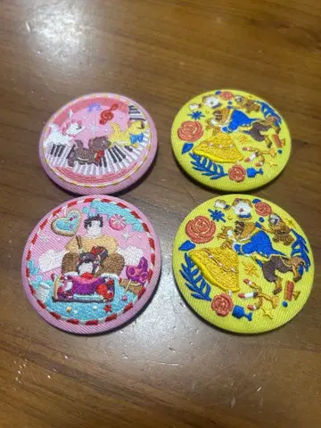 디즈니 자수 캔뱃지 4개 세트
