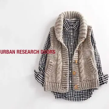 URBAN RESEARCH DOORS 페루 로우게이지 니트 베스트