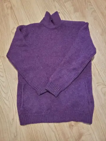 할리우드 런치마켓 터틀넥 니트 스웨터 퍼플