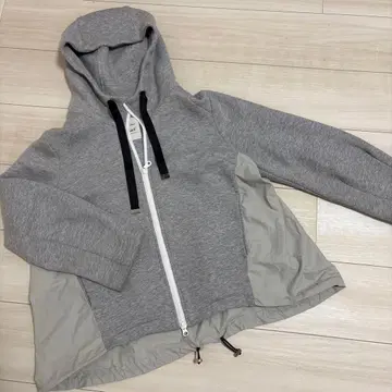 Auie F 후드 부착 맨투맨 티셔츠 혼방 소재