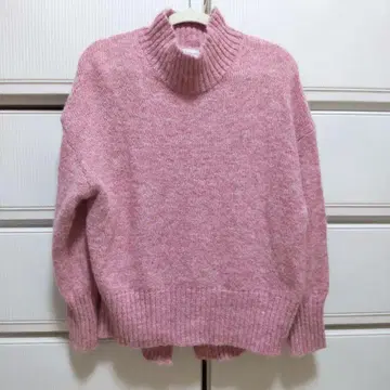 SEASON REASON 핑크 울 알파카 혼방 니트 스웨터 M