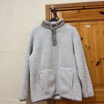 화이트 하프 지퍼 자켓 보아 자켓