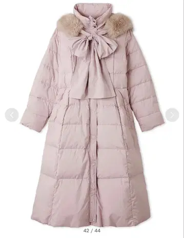 [ 발수 ] 후드 리본 롱 다운 코트