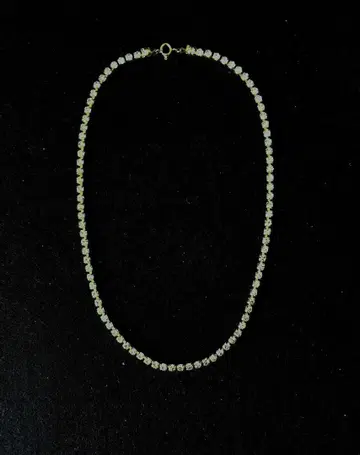 목걸이 싱글 체인, 큐빅 (대형 4mm), 골드