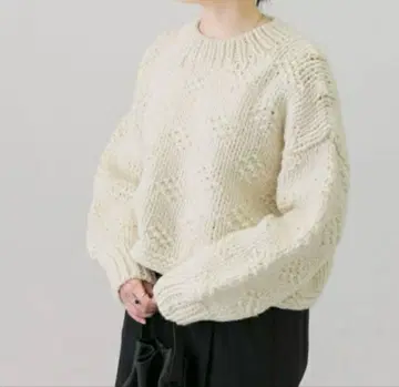 kagure 페루 로우 게이지 숏 니트