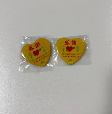 감사 하트형 핀 배지 2개 세트