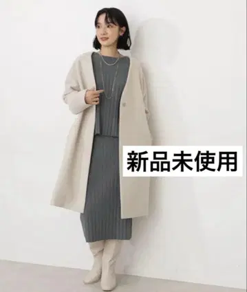 [미사용 새상품] 내추럴 뷰티 베이직 캐시미어 블렌드 라이트 코트 M