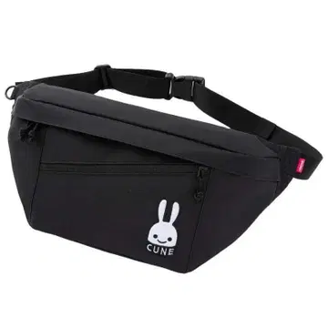 CUNE 토끼 와펜 부착 빅 바디백 키링 레드