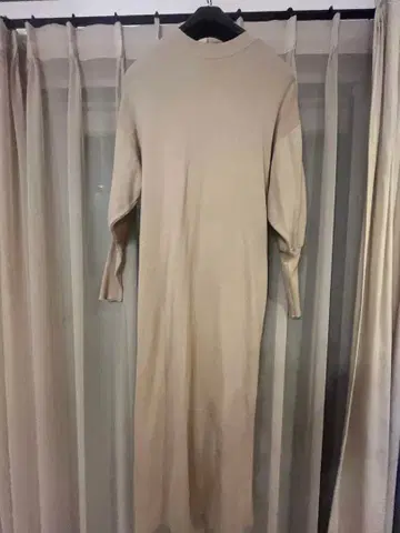 라운지 드레스 니트 원피스 긴팔 베이지 그레이