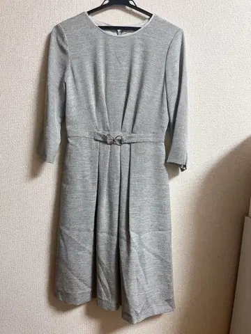 입학식용 그레이 7부 기장 무릎 기장 원피스 36