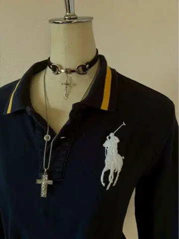 y2k 헤이세이 갸루 랄프 로렌 빅 포니 자수 폴로 보더 스트릿