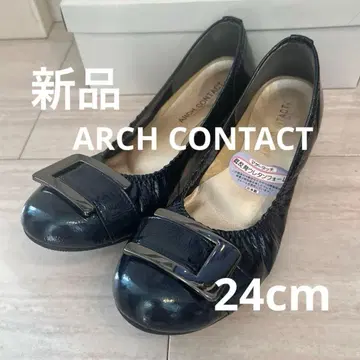 미사용 새상품 ARCH CONTACT 네이비 플랫 펌프스 24cm