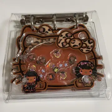 얼굴 검은 키티 바인더 바스락 노트 씰북 클리어 포켓 부착