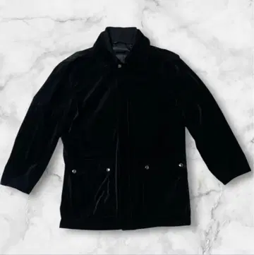 BETWEEN 블랙 자켓 벨로아 벨벳 코트 자켓 L