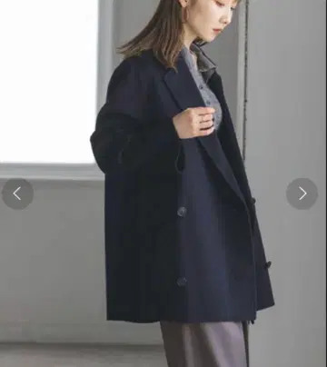 noble Super160s 체스터 미들 코트 네이비 36