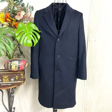 ( 미사용급 ) UNIQLO 울 캐시미어 체스터 코트 네이비
