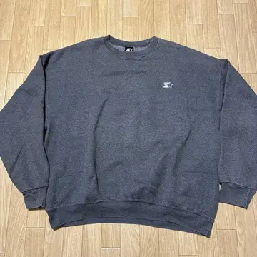 STARTER 그레이 크루넥 맨투맨 원포인트 자수 트레이닝복