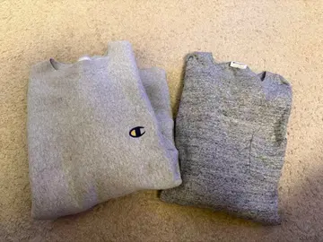 Champion 그레이 크루넥 트레이닝복 롱T 2장 세트