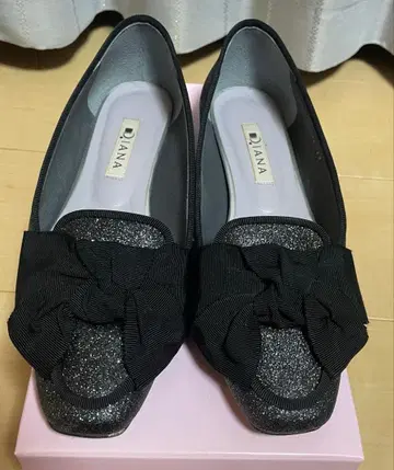 레어 DIANA 다이애나 블랙 라메 발레 슈즈