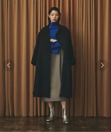 비버 멜톤 가운 코트 블랙 내추럴 뷰티 베이직