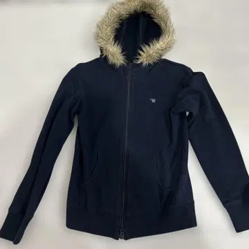 네이비 퍼 집업 후드티