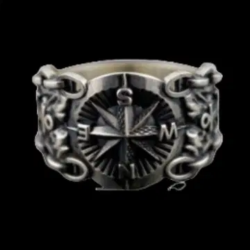 [ A019 ] 반지 남성용 실버 나침반 액세서리 반지 20호