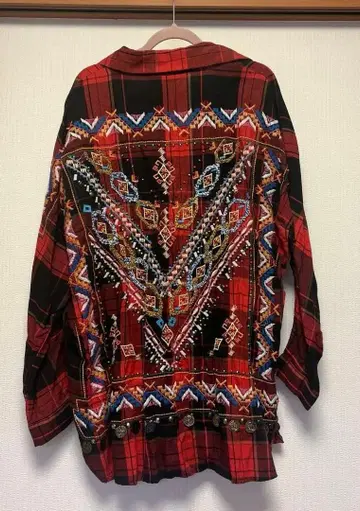 미사용 [ ZARA ] 자수 비즈 체크 셔츠