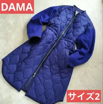 다마 컬렉션 퀼팅 롱 코트 울 도킹 사이즈 2