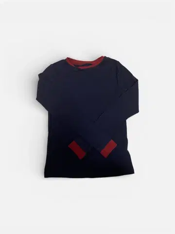 La Totalite [세탁 가능] 배색 울 골지 티셔츠