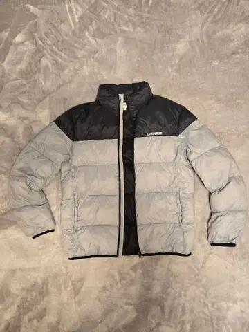 그레이/블랙 파이버 다운 패딩 자켓