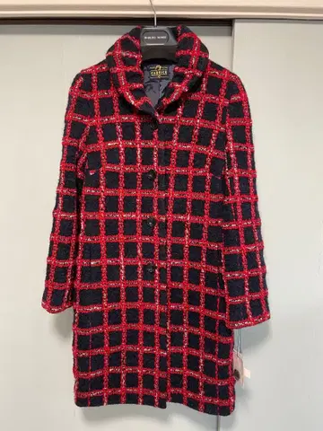 FABRICE 체크 무늬 울 코트