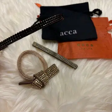 acca 머리띠 리본 고무 머리핀 3개