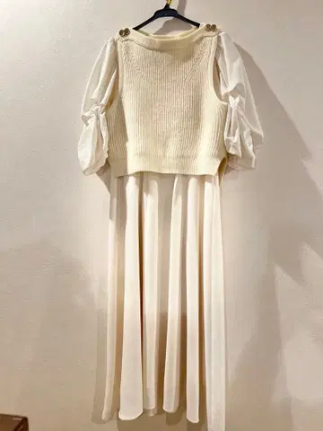 CELFOD 니트 쉬폰 원피스