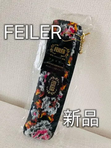 FEILER 페이러 펜 케이스 꽃무늬 블랙 새상품