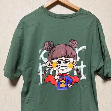 오버 프린트 T셔츠 그린