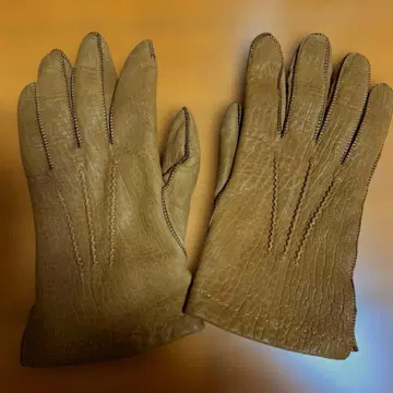 이탈리아제 여성용 가죽 그로브 가죽 장갑 브라운 사이즈 9