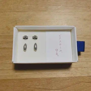 나데시코 스타일 흐릿한 달 초승달 퓨어 티타늄 귀걸이