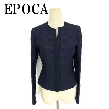 LA9158 에포카 노카라 자켓 네이비 레이온 나일론 40