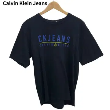 캘빈클라인 진 빅 로고 프린트 코튼 둥근넥 반팔 T셔츠 L